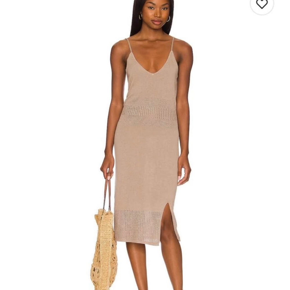 Bodycon Midi Dress in Taupe